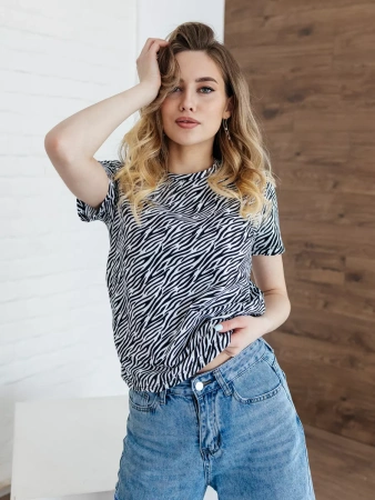 Футболка с принтом хлопок больших размеров новогодняя ФК561