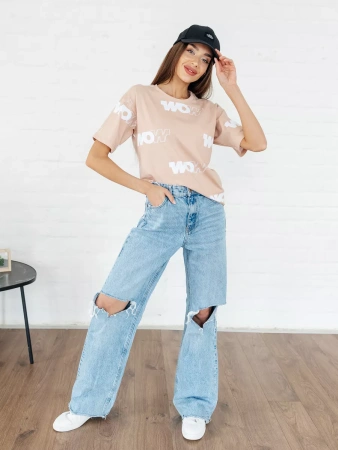 Футболка оверсайз с принтом большого размера