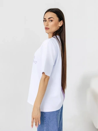 Футболка с принтом оверсайз больших размеров летняя