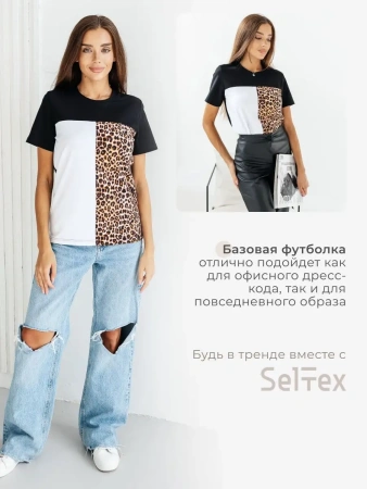 Футболка хлопок с принтом летняя больших размеров