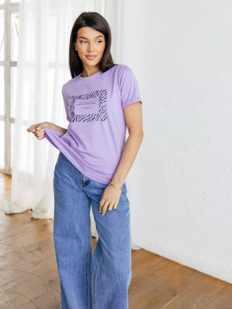 Футболка базовая хлопок с принтом больших размеров