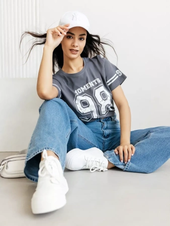 Футболка хлопок с принтом новогодняя больших размеров