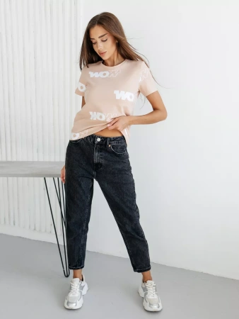 Футболка с принтом больших размеров новогодняя ФК561