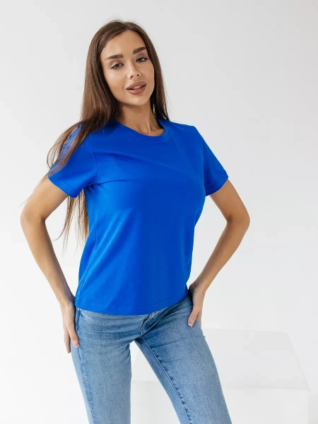 Короткая футболка приталенная одежда хлопок ФК561