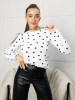Лонгслив в горошек женский блузка больших размеров дк571