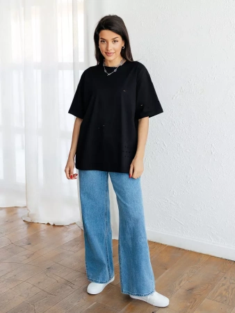 Футболка оверсайз большого размера с дырками