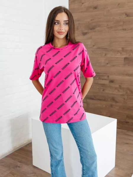 Футболка оверсайз с принтом большого размера