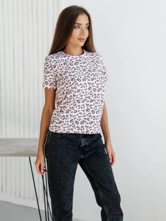 Футболка прямая с принтом хлопок больших размеров ФК561