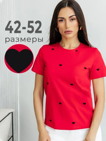 Футболка женская с принтом хлопок больших размеров ФК561