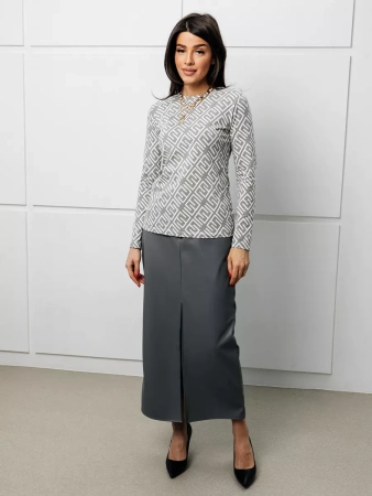 Лонгслив женский облегающий с принтом больших размеров дк571