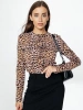 Лонгслив леопардовый женский облегающий с принтом дк571