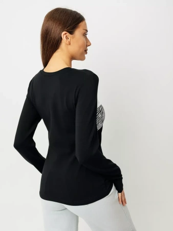 Лонгслив женский облегающий с принтом дк573