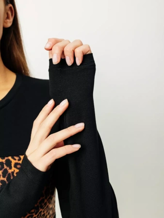 Лонгслив женский облегающий с принтом дк573