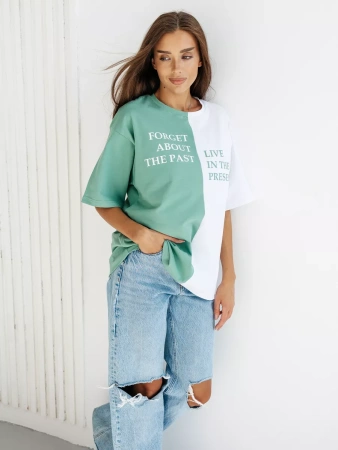 Футболка с принтом оверсайз больших размеров ФК531