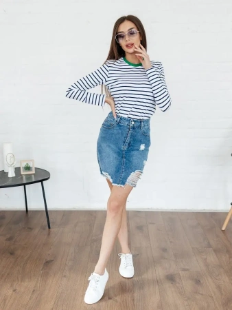 Лонгслив тельняшка большого размера джемпер