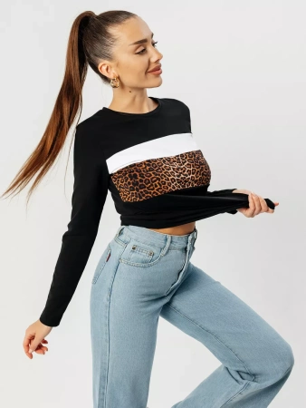 Лонгслив женский облегающий с принтом дк573