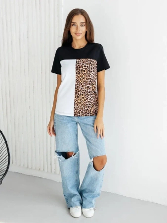 Футболка хлопок с принтом летняя больших размеров