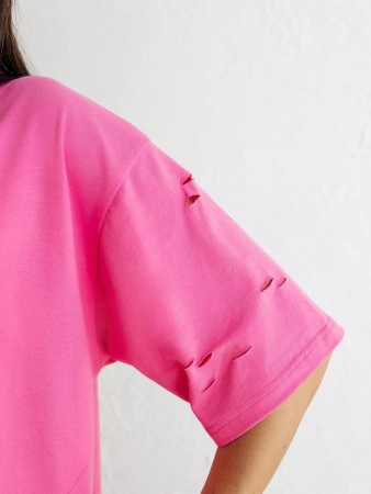 Футболка оверсайз большого размера с дырками