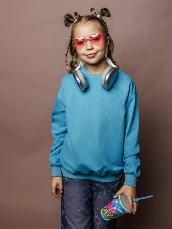 Свитшот для девочки оверсайз в школу подростковый лонгслив