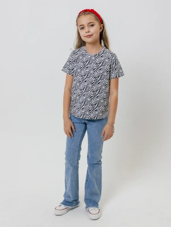 Футболка для девочки с принтом хлопок летняя пляжная