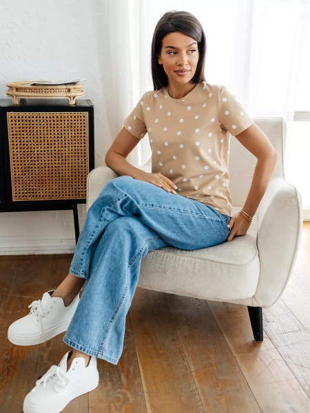 Футболка с принтом хлопок больших размеров новогодняя ФК561