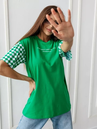 Футболка оверсайз с принтом длинная