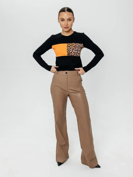 Лонгслив женский облегающий с принтом дк573