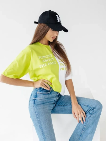 Футболка с принтом оверсайз больших размеров ФК531