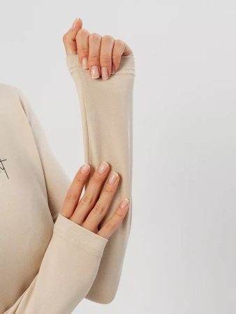 Лонгслив женский облегающий с принтом нарядный ДК589