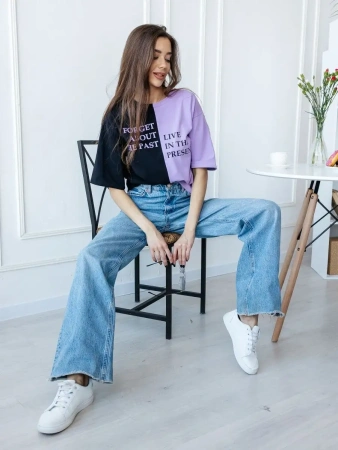 Футболка с принтом оверсайз больших размеров