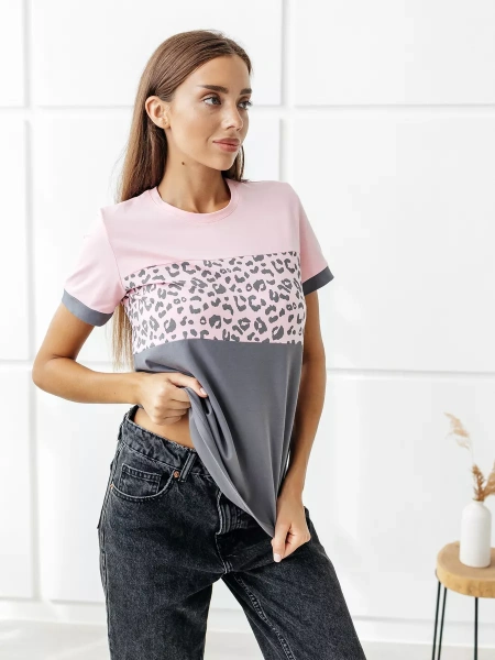 Футболка хлопок с принтом новогодняя больших размеров