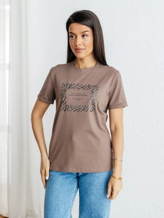 Футболка базовая хлопок с принтом больших размеров