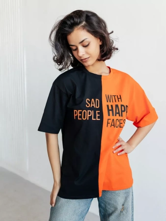 Футболка женская оверсайз с принтом больших размеров ФК531