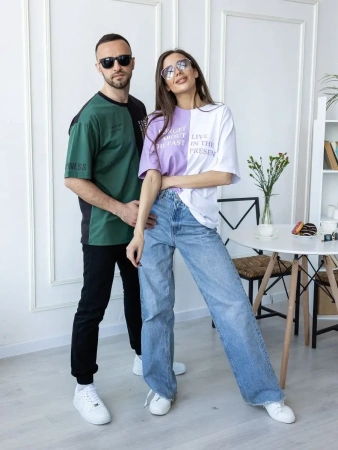 Футболка спортивная с принтом хлопок