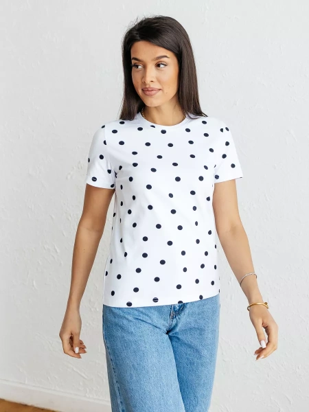 Футболка с принтом хлопок больших размеров новогодняя ФК561