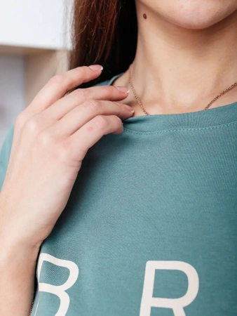 Туника домашняя больших размеров с принтом