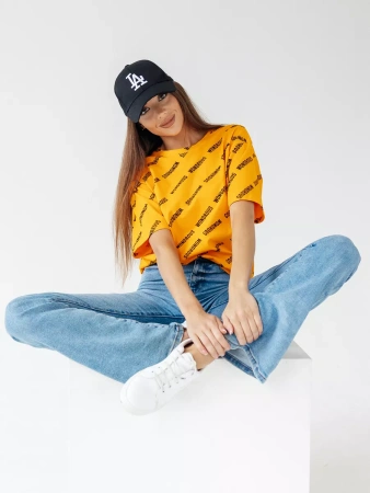 Футболка оверсайз с принтом большого размера