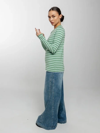 Лонгслив тельняшка большого размера джемпер