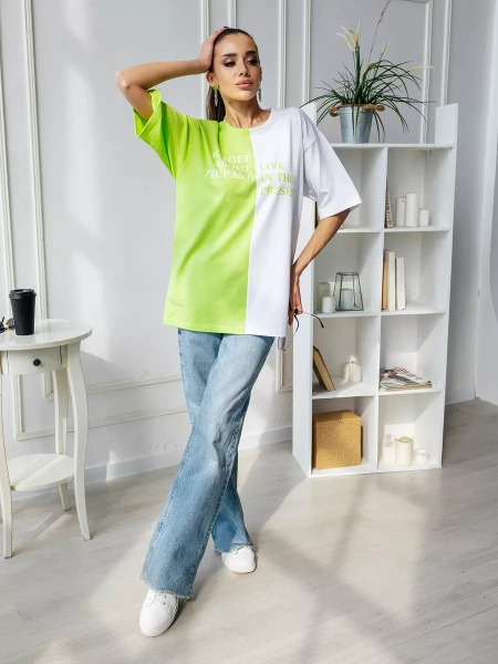 Футболка с принтом оверсайз больших размеров ФК531