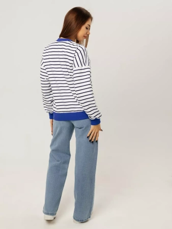 Кофта в полоску нарядная больших размеров джемпер