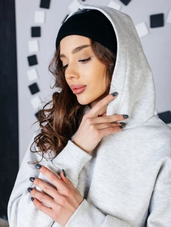 Однотонное худи с начесом