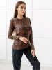Лонгслив леопардовый женский облегающий с принтом дк571