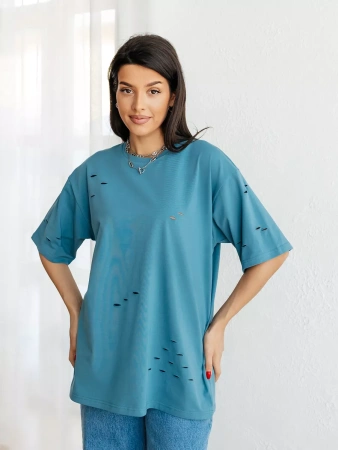 Футболка оверсайз большого размера с дырками