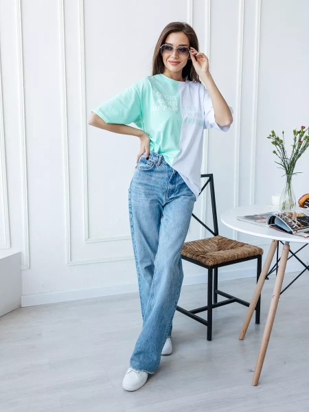 Футболка с принтом оверсайз больших размеров