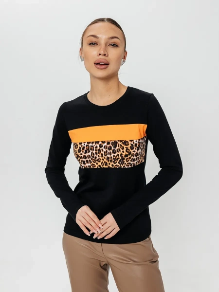 Лонгслив женский облегающий с принтом дк573