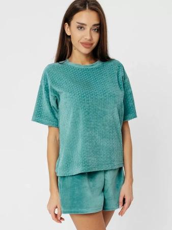 Пижама женская с шортами комплект велюровый