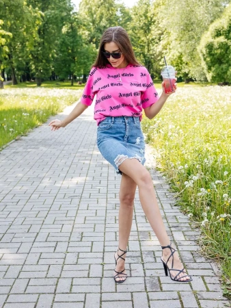 Футболка оверсайз с принтом большого размера