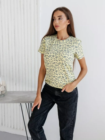 Футболка с принтом хлопок больших размеров новогодняя ФК561