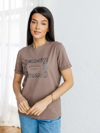 Футболка базовая хлопок с принтом больших размеров