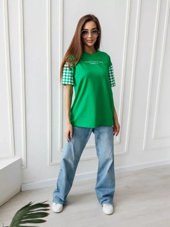 Футболка оверсайз с принтом длинная